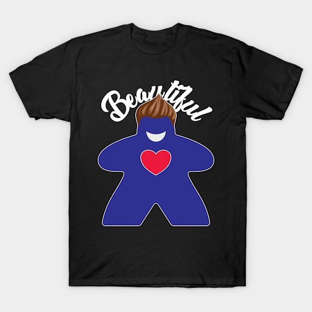 Beautiful Meeple Blue T-Shirt by Kev Brett Designs